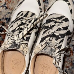 Society Black and White Zebra Print Sneakers